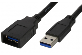 USB forlængerkabel til autoradio m.m. 2 meter forside/front